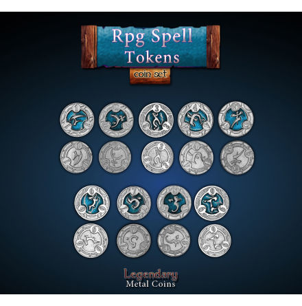 RPG Spell Tokens - Blue/Green