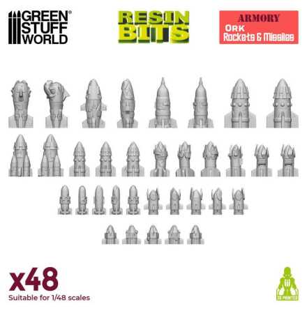 3D printed set: Ork Rockets and Missiles