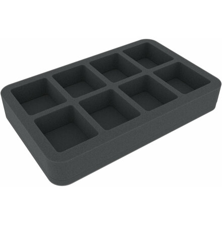 HS040BF02BO 40 mm Half-Size foam tray with 8 compartments