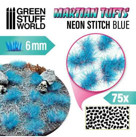 Martian Fluor Tufts - NEON STITCH BLUE