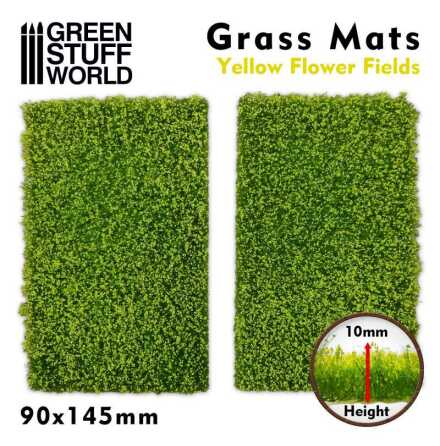 Grass Mat Cutouts - Yellow Flower Field