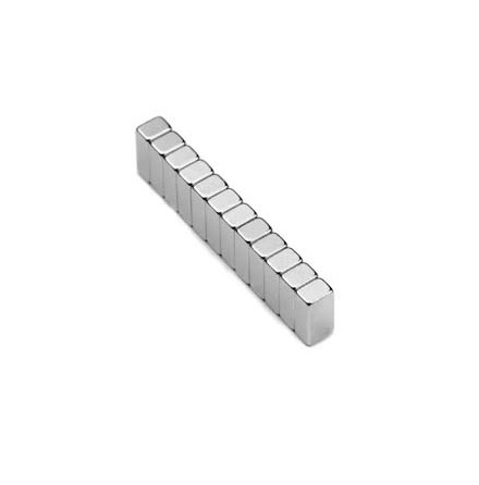 Disc Magnet block 8x4 mm, hjd 3 mm (5st) Nickelplterad 900g styrka