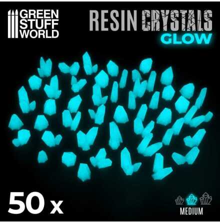 AQUA TURQUOISE GLOW Resin Crystals - Medium